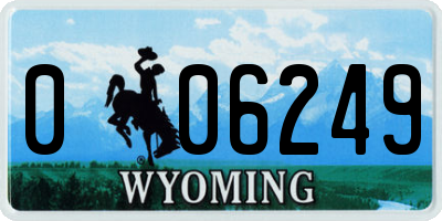 WY license plate 006249