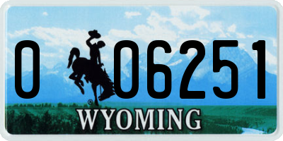 WY license plate 006251