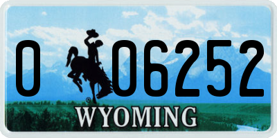 WY license plate 006252