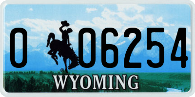 WY license plate 006254