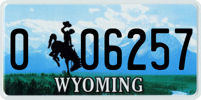 WY license plate 006257