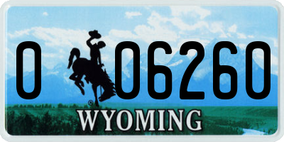 WY license plate 006260