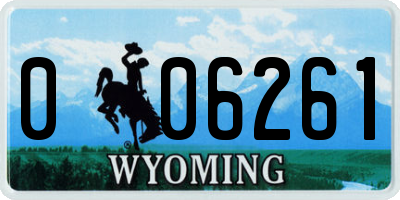 WY license plate 006261