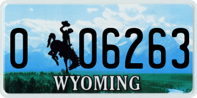 WY license plate 006263