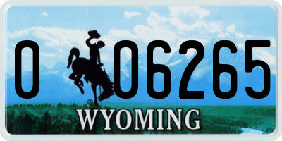 WY license plate 006265