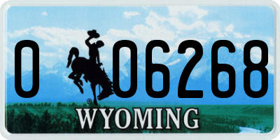 WY license plate 006268