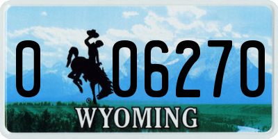 WY license plate 006270