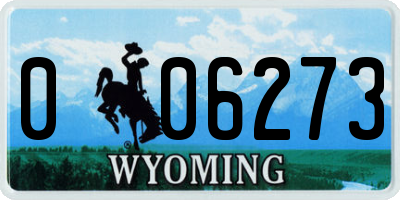 WY license plate 006273