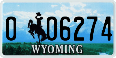 WY license plate 006274