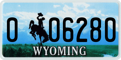 WY license plate 006280