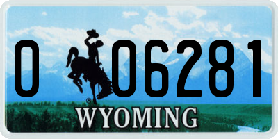 WY license plate 006281