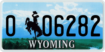 WY license plate 006282