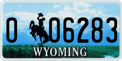 WY license plate 006283