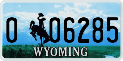 WY license plate 006285