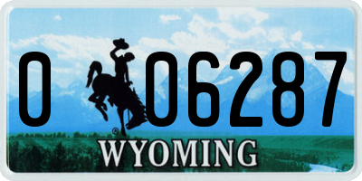 WY license plate 006287
