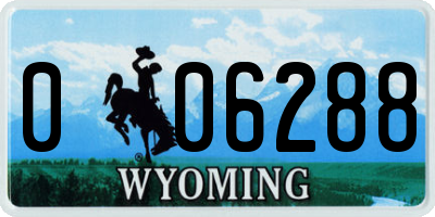 WY license plate 006288