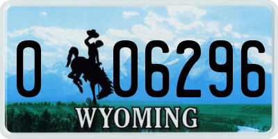 WY license plate 006296