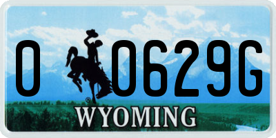 WY license plate 00629G