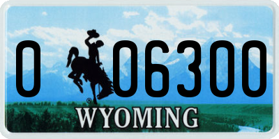 WY license plate 006300