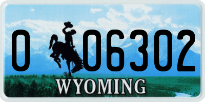 WY license plate 006302