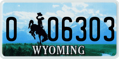 WY license plate 006303