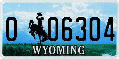 WY license plate 006304