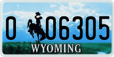 WY license plate 006305