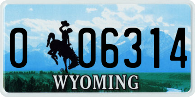 WY license plate 006314