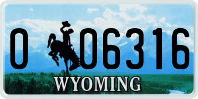 WY license plate 006316