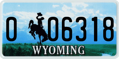 WY license plate 006318