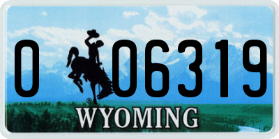 WY license plate 006319