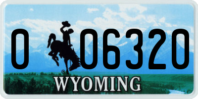 WY license plate 006320