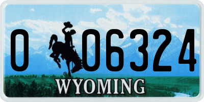 WY license plate 006324