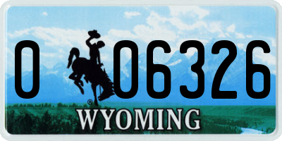 WY license plate 006326