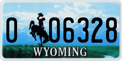 WY license plate 006328