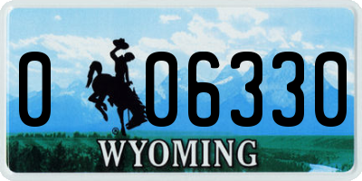 WY license plate 006330