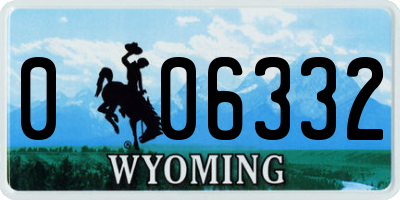 WY license plate 006332