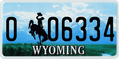 WY license plate 006334