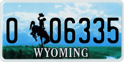 WY license plate 006335