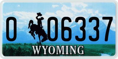 WY license plate 006337
