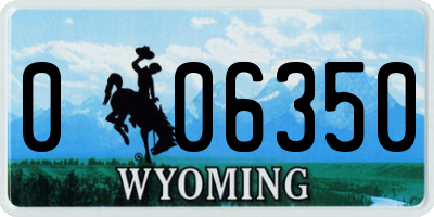 WY license plate 006350