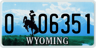 WY license plate 006351