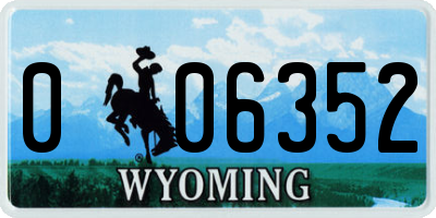 WY license plate 006352