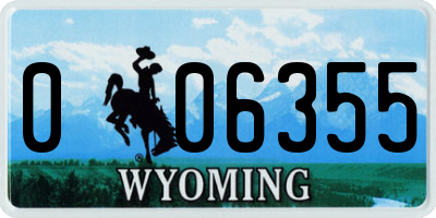 WY license plate 006355