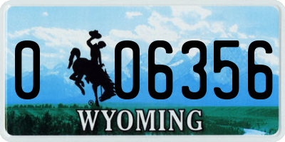 WY license plate 006356