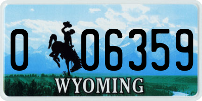 WY license plate 006359