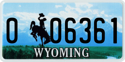 WY license plate 006361