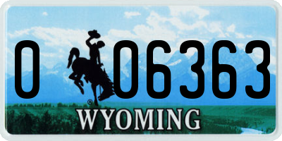 WY license plate 006363