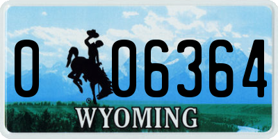 WY license plate 006364