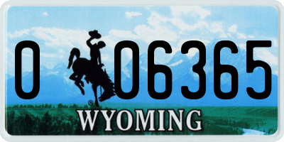 WY license plate 006365